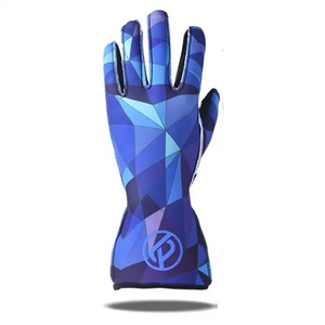 Guantes de Carreras de Invierno, Dedos Completos, Poliéster y Algodón, Ligeros, Impermeables, Cierre de Gancho y Bucle, Antideslizantes, Impresión por Sublimación, Azules - Product Image 3