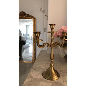 Candelabro de tres brazos color bronce, portavelas de metal para decoración del hogar, último diseño, ideas modernas de decoración de interiores, gran venta. - Product Image 3