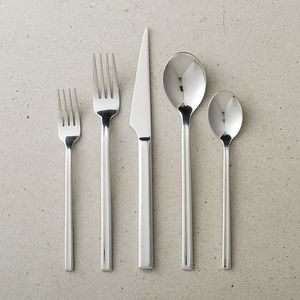 Ensemble de couverts classiques en acier inoxydable avec manche arrondi, cuillère, fourchette, couteau, vaisselle de table - Product Image 6