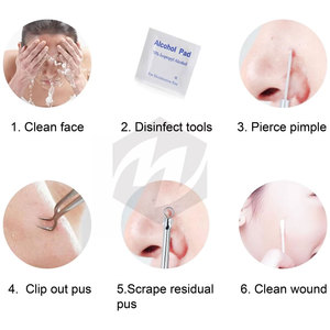 2 pcs <b>Blackhead</b> and Splinter <b>Remover</b> <b>Tools</b> Medic Instruments Professional Stainless Steel Kit Bend Head Tweezers Removing - Product Image 5