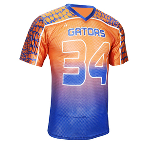 Custom Design American Football <b>Fan</b> Jersey Summer Breathable Quick Dry 100% Polyester Mesh Printed Shirt with Gradient Design - Product Image 1