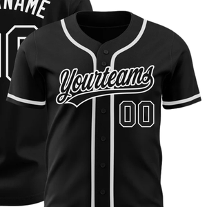 Maillot de baseball noir et blanc pour homme, boutonné, uniforme d'équipe, respirant, léger, vêtements de sport pour tournoi - Product Image 2