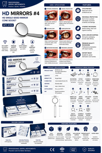 HD #4 Single-Sided Dental Mirror Cone Socket Set (QTY: 3) ZETOMED PRO - Product Image 5