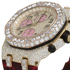 Reloj Personalizado con Incrustaciones de Moissanita, Diamantes VVS, Diseño Clásico Hip Hop para Hombre, Acero Inoxidable, Cuarzo, Correa de 20 mm, Esfera de Cristal - Product Image 2