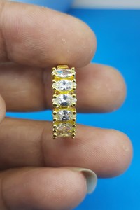 Bague empilable en moissanite taille marquise plaquée or pour femme, en argent 925 original, pour un charme unique, cadeau pour bijoux de mariée - Product Image 4