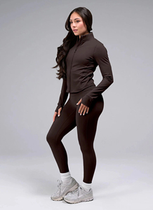 OEM ODM <b>Women's</b> Gym <b>Jacket</b> Stand Collar Full Zip Slim Fit Workout Yoga <b>Running</b> Sports Activewear - Product Image 5