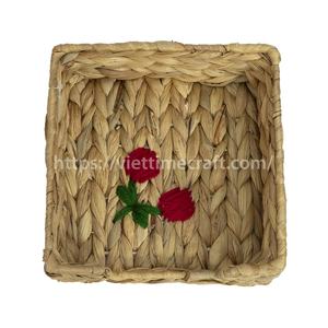 Nouvelle Arrivée Boîte à Mouchoirs Rectangulaire en Rotin Tressé Broderie Cerise Écologique Taille Personnalisée Ustensiles de Cuisine pour Table 1-3L - Product Image 4