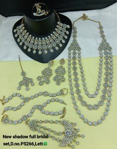 Elegant High Quality <b>Gold</b>-Plated Bridal Engagement Wedding Anniversary Party Ethnic Fashion <b>Set</b> Earrings Maang Tikka Rhodium - Product Image 1