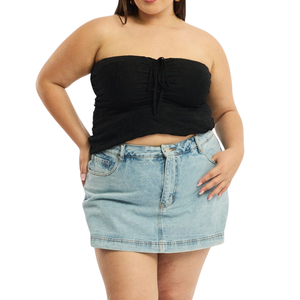 กระโปรงยีนส์ผู้หญิงไซส์ใหญ่ ขายส่ง ผ้าคุณภาพดี มีตัวอย่างฟรี ปรับแต่งได้ - Product Image 4