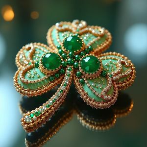 Handcrafted Embroidery Beaded Brooch Designer Statement <b>Accessory</b> for Modern Fashion Styling Luxury Floral Embroidery - Product Image 1