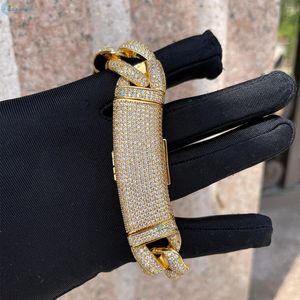สร้อยข้อมือฮิปฮอปแบบคิวบันลิงค์ขนาด 20 มม. ประดับเพชรแล็บโกรว์ ดีไซน์แบบแร็ปเปอร์ สามารถปรับแต่งได้ สำหรับคุณผู้ชาย - Product Image 3