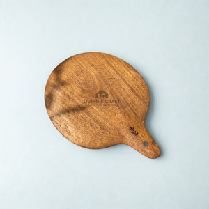 Tabla de cortar redonda de madera maciza |   Tabla de Cortar Resistente para el Hogar y Restaurantes - Product Image 1