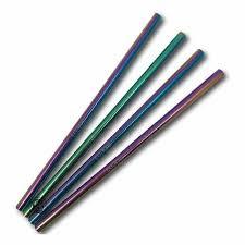 <b>Metal</b> Drinking <b>Straws</b> 4-Pack Reusable Cocktail Modern Style Multicolor - Product Image 3
