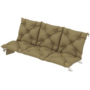 Coussin de balançoire d'extérieur antidérapant avec dossier et poche latérale pour mobilier de patio 3 places - Beige - Product Image 1