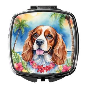 Cavalier Spaniel Luau Compact Pliant Miroir De Maquillage Portable Décoratif Voyage Cadeau pour Femmes et Filles - Product Image 1