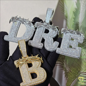 Collier pendentif de luxe « DRE » en moissanite et diamant, chaîne cubaine, bijoux tendance hip-hop - Product Image 5