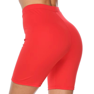 Shorts de yoga rouges taille haute sans coutures, extensibles dans quatre directions, en Spandex Modal 220g, pour femmes, fitness et entraînement - Product Image 1