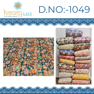 Tela Crepé Natural de Poliéster/Nylon/Metalizado de Peso Medio, Tejido de Punto por Urdimbre No Tejido de Alta Calidad HONEY LACE, con Diseño Floral/Adornos de Cuentas para Bodas - Product Image 1