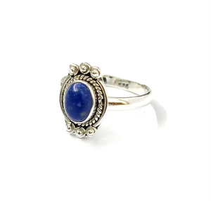 Natural <b>Lapis</b> <b>Lazuli</b> <b>Ring</b> in 925 Sterling Silver – Vintage Inspired Everyday Wear Fine Jewelry - Product Image 2
