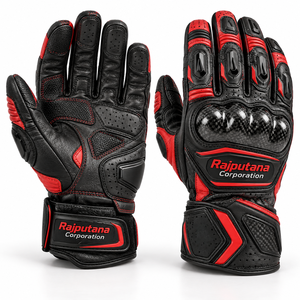 Gants de moto Rajputana Corporation en cuir véritable, gants de course pour motards, protection pour les coureurs, gants en cuir respirant - Product Image 2