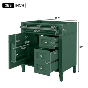 Mobile Bagno Moderno da 30 Pollici con 2 Cassetti e Organizer Contemporanei (Lavabo Escluso) - Product Image 6