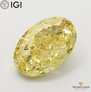 Diamante Cultivado en Laboratorio con Certificación IGI, Forma Ovalada, 3.50 Quilates, Claridad VS2, Color Amarillo Intenso, para Joyería Fina - Product Image 1