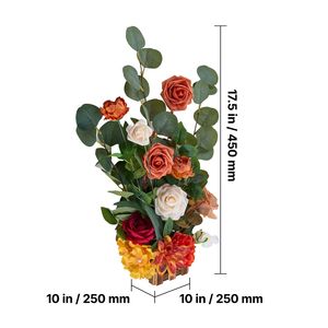 4 Pezzi Fiori Artificiali Arancioni Alti 44,5 cm per Decorazioni di Sedie e Corridoi Nuziali, Composizioni Floreali Artificiali - Product Image 4