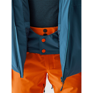 Chaqueta de Esquí Impermeable con Capucha para Hombre, Color Verde Azulado y Naranja, con Bloques de Color, 220g, con Cremallera, para Snowboard, Deportes al Aire Libre, Resistente al Viento, para Montaña - Product Image 3