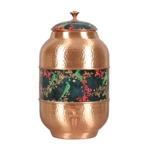 Precio de fábrica al por mayor hecho a mano dispensador de cobre puro con tapa para el almacenamiento de agua potable hogar Hotel restaurante - Product Image 1