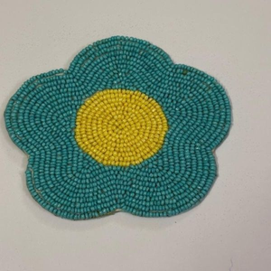 Ensemble de dessous-de-verre perlés faits à la main avec perles de verre de qualité supérieure, résistants à la chaleur, pour la décoration de table à manger, cadeau de mariage, maison - Product Image 4