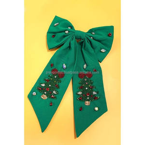 Custom Jumbo Team Spirit TIGERS Bow Large Grosgrain Ribbon Accesorio para el cabello Elástico Cola de caballo Titular para niños Satén Fiesta - Product Image 5