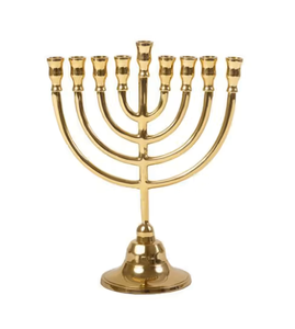 Candelabro Menorá Clásico de Metal Dorado, Decoración de Hanukkah para Mesa, Soporte Elegante y Tradicional para Exhibición en el Hogar - Product Image 1