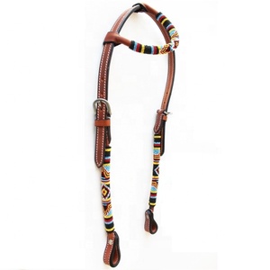 Licol oreille rétro en cuir cheval, amoled à la main, casque occidental, équipement d'équitation - Product Image 3