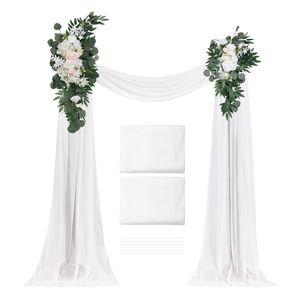 Kit di Fiori Artificiali per Arco Nuziale Bianco da 2,4 m, Composizione Floreale per Feste, Include 2 Pezzi She e 2 Pezzi Drapes (Confezione da 4) - Product Image 1