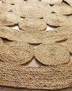 Alfombra lavable y plegable hecha de 100% yute natural para dormitorio y sala de estar. - Product Image 3