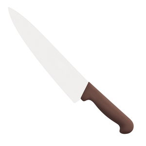 Couteaux de chef à lame longue 300 mm avec manche confortable marron en acier inoxydable, outils de cuisine professionnels pour trancher la viande - Product Image 3