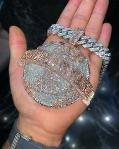 จี้เพชรทรงบริลเลียนต์คัทสุดพิเศษ ชุบทอง 18k เครื่องประดับฮิปฮอปสำหรับแร็ปเปอร์ เงินแท้ 925  ปรับแต่งได้ พร้อมจี้โมอิสซาไนต์ GRA - Product Image 2