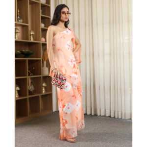 ชุดคุร์ตะแบบไหล่เดียว Albi XS สีพีชออเรนจ์ - Product Image 3