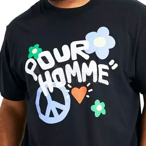 Camisetas de Hombre con Estampado Puff, Diseño Personalizado de Última Moda, 100% Algodón, Servicios OEM, Precio Bajo - Product Image 2