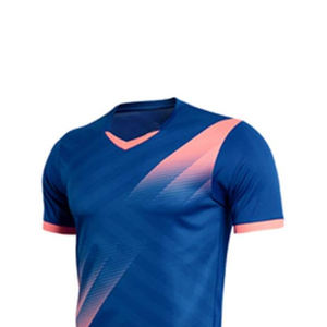 Maillot de rugby unisexe jaune et bleu à manches courtes, col en V, séchage rapide, respirant, écoresponsable, taille élastique, en Spandex/Polyester, pour le sport - Product Image 4