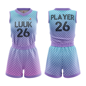 Ensemble d'uniformes de basketball personnalisés pour femmes adultes grandes tailles, sans manches, col en V, respirant, évacuant l'humidité, 100 % polyester mesh - Product Image 4