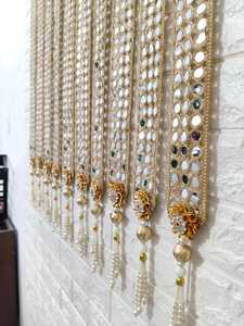 Handmade <b>Mirror</b> Work Strings - Wedding and Ganpati Decor | Versatile Backdrop for Haldi, Nikah, Jaggo, Gujarati & Punjabi Decor - Product Image 2
