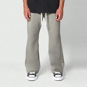Pantalones Deportivos de Alto Rendimiento para Hombre, Estilo Hip Hop Punk, Cintura con Cordón, Corte Acampanado, Largos, Ropa Deportiva de Invierno, Forro Polar - Product Image 2