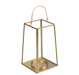 Classic Selling Portable Handmade Hanging <b>Square</b> shape Metal & Wood Gold Finish Metal <b>Candle</b> Lantern Home Decor Handmade - Product Image 5