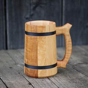 <b>Handmade</b> Wooden <b>Mug</b> Classic Design with Handle Traditional Indian Style Home Use Bar Accessories Dishwasher Safe Eco-Friendly - Product Image 6
