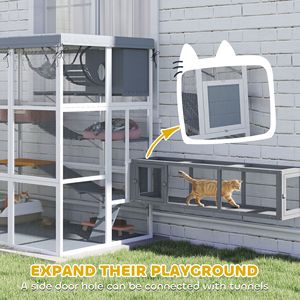 Recinto Premium per Gatti con Amaca, Gabbia e Cuccia Confortevole per Animali Domestici - Product Image 4