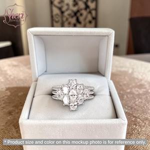 [Sheri Jewels] Anillo de Diamantes Naturales de Oro Blanco Sólido de 18K de Lujo, Aspecto Ovalado Brillante - Product Image 3