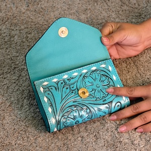 Genuine Leather Women's <b>Wallets</b> Vintage Style <b>Waterproof</b> Anti-Theft Personalized Gifts Clutch Cover Handmade Bulk - Product Image 2