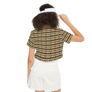 Custom Logo Design Women Cropped Polo Shirts OEM/ODM Printing Sportswear for Women Wholesale Polo T Shirts - Product Image 4