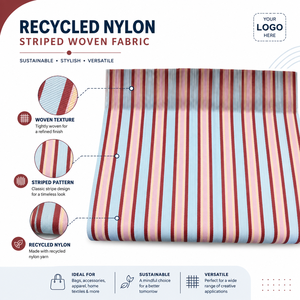 100% Recycled Nylon Striped Woven <b>Fabric</b> for Apparel, Bags, Home Textile, Outdoor & Fashion Textile Applications - Product Image 6